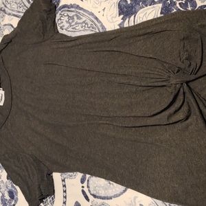 Dark gray long tshirt twist front